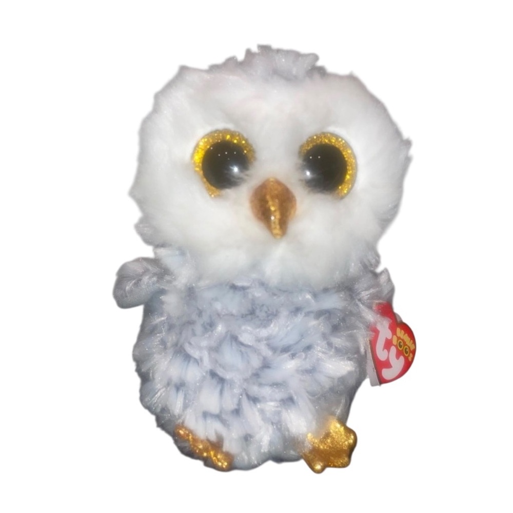 Ty Beanie Boos Snowy White and Gold Owl